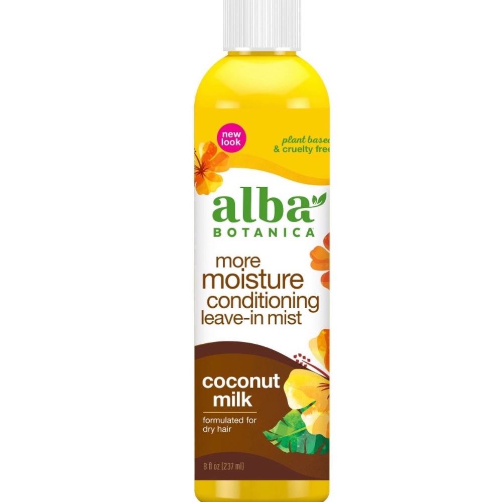 More Moisture Leave-In Conditioning Mist Coconut Milk Alba Botanica 8 oz Spray